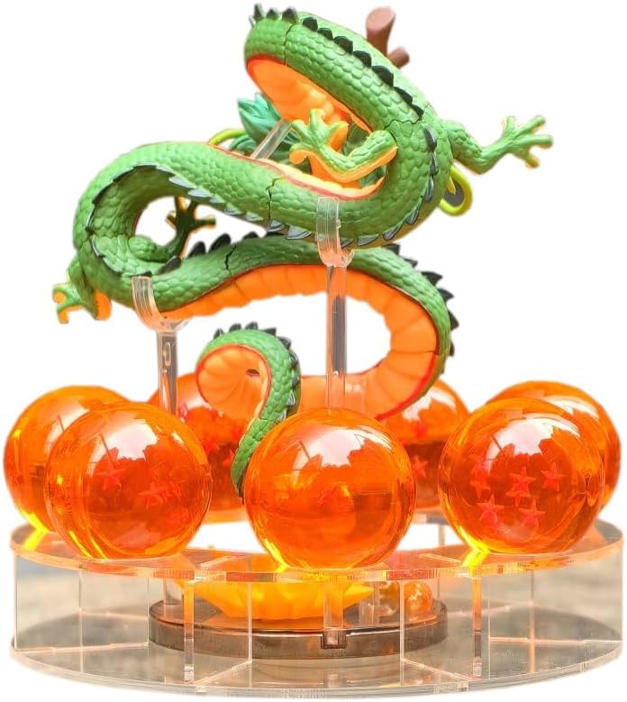 Shenron Figure Set by Resin | 3.5cm Dragon Statue with Crystal Balls & Gift Box for Holidays