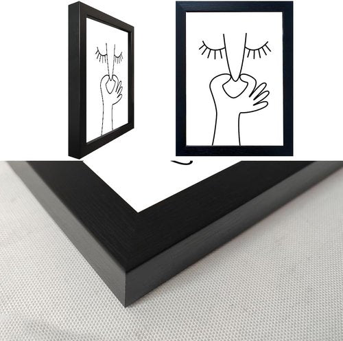 Framed Black and White Bathroom Wall Art | Funny Toilet Humor Canvas Print Decor