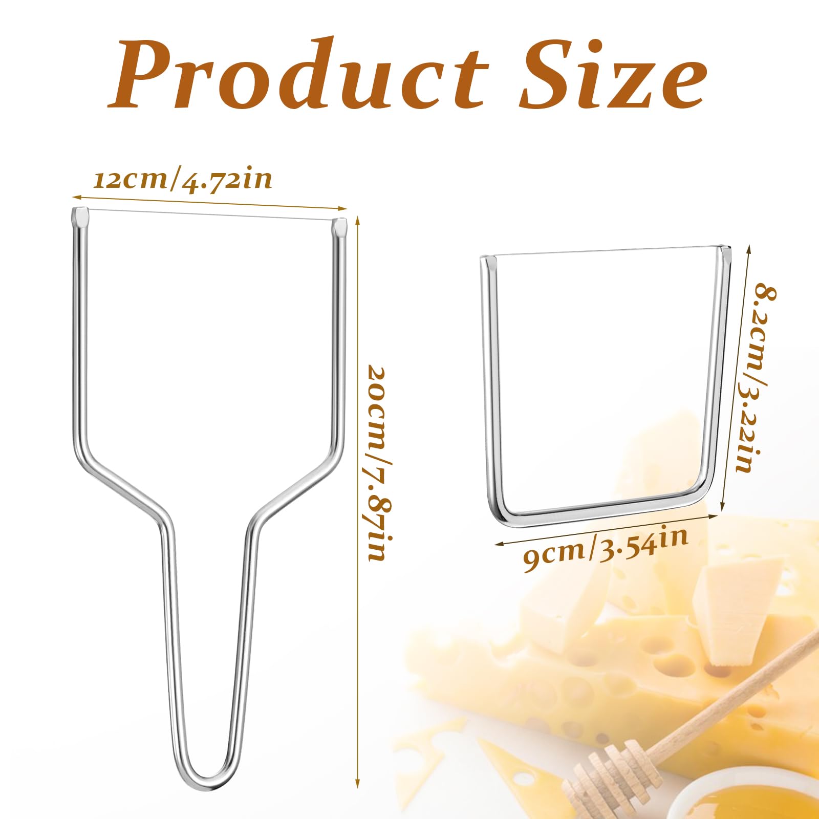 2 PCS Wire Cheese Cutter Wire, Butter Slicer, Cheese Cutters for Block, Stainless Steel for Kitchen Block Butter Slicer Tool (Y Type & U Type)