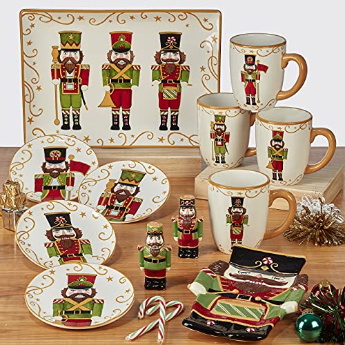 Certified International Holiday Magic Nutcracker Rectangular Serving Platter, 14" X 10", Multicolor, Large