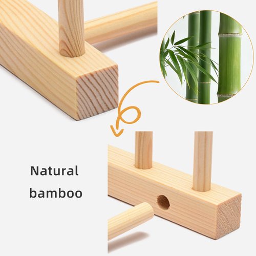 GZLT 2 Pack Bamboo Dish Rack for Kitchen Cabinet and Countertop, Plate Organizer for Cabinet, Bowls, Cups, Utensils, Pot Lids and Bottles, Cutting Board Holder Stand and Storage.