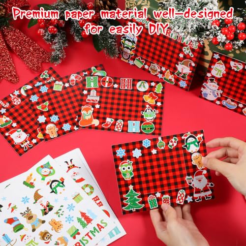 Christmas Photo Frame Craft Set - 96 Pack with Stickers, 6 Styles