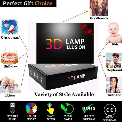 YTDZLTD Creative 3D Taekwondo Night Light 16 Colors Changing USB Power Remote Control Touch Switch Decor Lamp Optical Illusion LED Table Desk Lamp