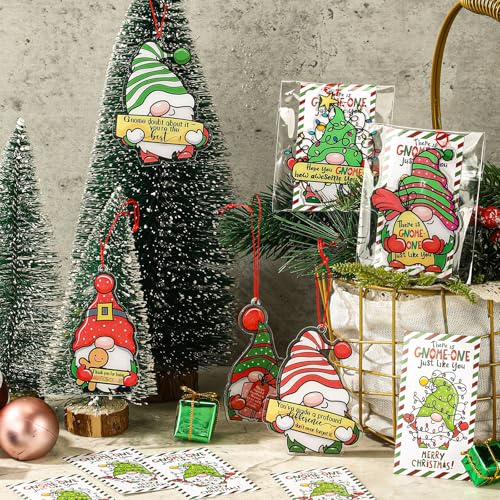 45 Sets Christmas Gnome Ornaments Bulk Employee Appreciation Gifts with Cards - Festive Holiday Decor