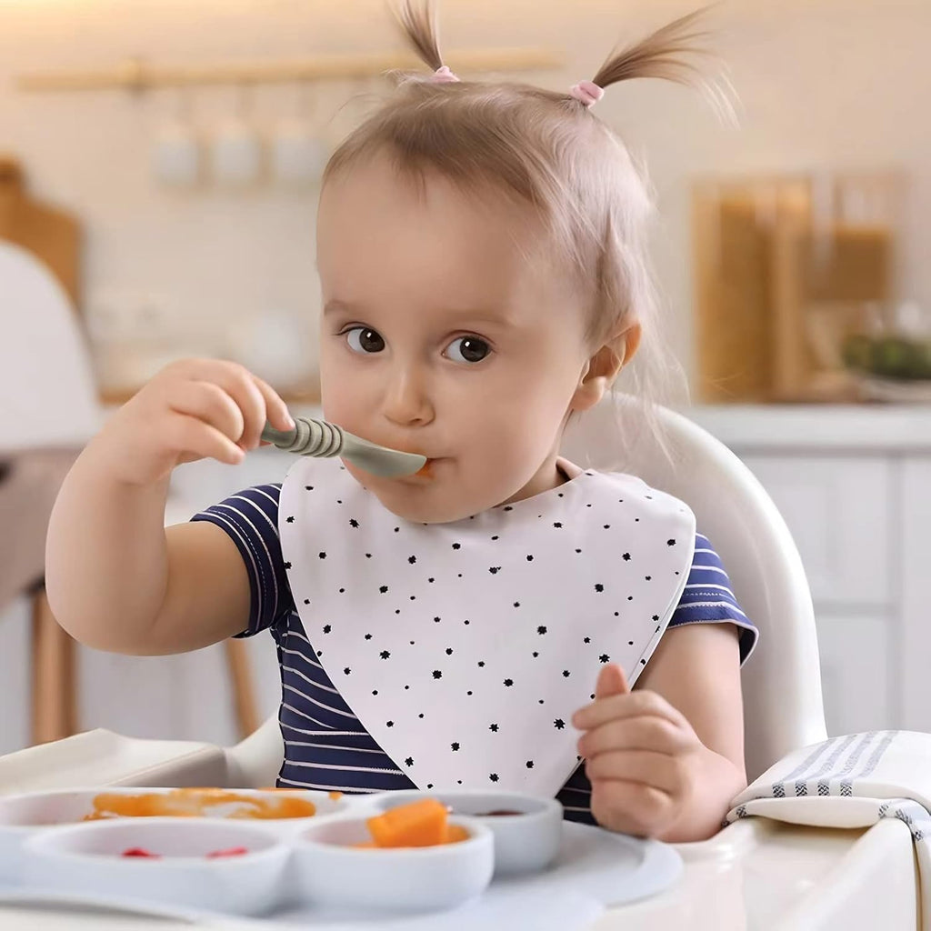 PandaEar Baby Led Weaning Spoons - 7 Pack Silicone Self-Feeding Utensils for Infants & Toddlers