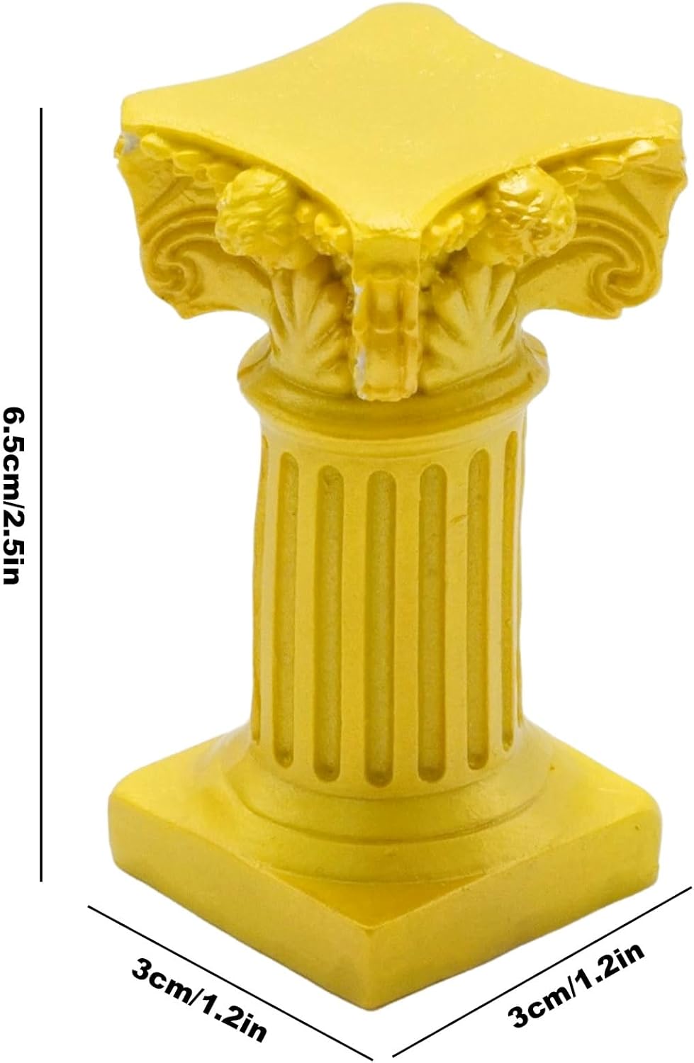 Saihisday Miniature Roman Pillar Columns - 5Pcs Resin Candle Holders for Wedding & Christmas Decor | Yellow