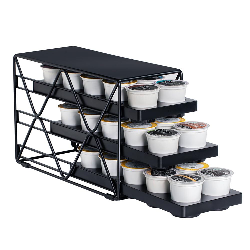MEAERTON 3 Tier Coffee Pod Holder for KCup Organizer Save Space Countertop Kitchen(30 Pods )