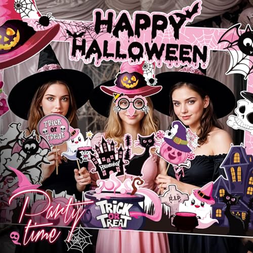 30 Halloween Photo Booth Props Set - Fun Decorations & Accessories