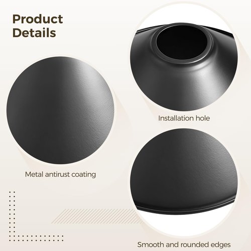 4 Pack Metal Lampshades, Conical Matte Black Pendant Light Cover, Industrial Farmhouse Style Lamp Shade for Kitchen Island, Dining Room, Hallway, Entryway Lighting Fixtures