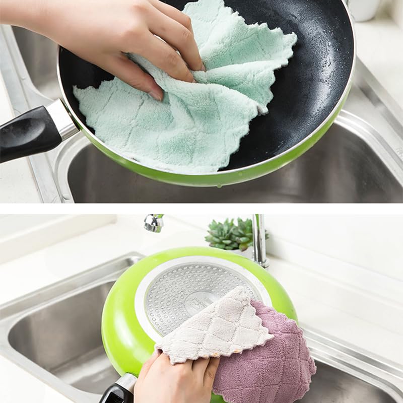 MISSJOJIAY 20 Pack Ultra Absorbent Coral Velvet Kitchen Towels