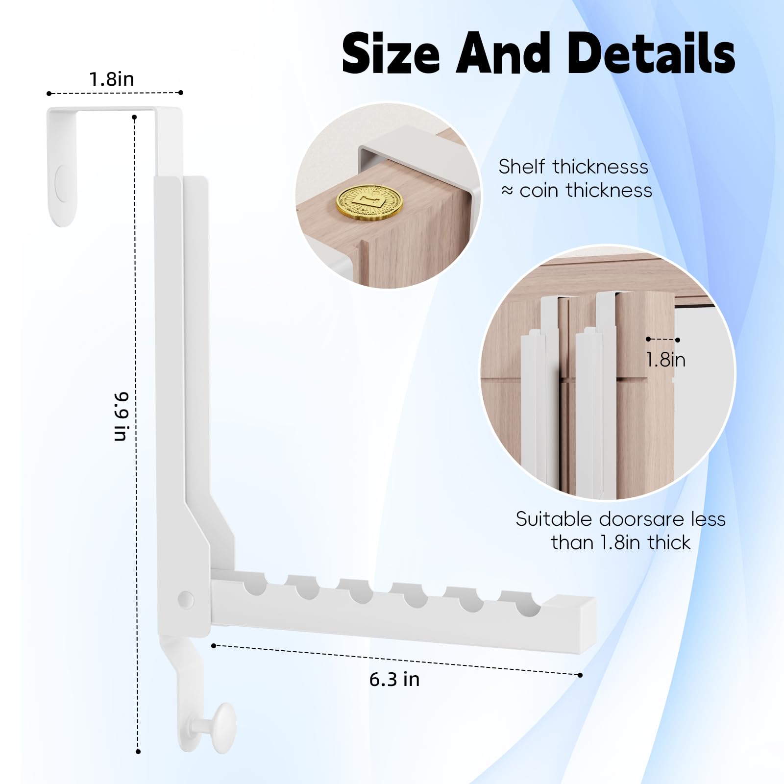 2 Pack Over The Door Hanger Folding Clothes Drying Rack, Folding Hanging Coat Rack for Indoor Laundry Room Compact Small Space Foldable Portable Clothing Hanger Hook Collapsible (Wihte-2(Upgraded))