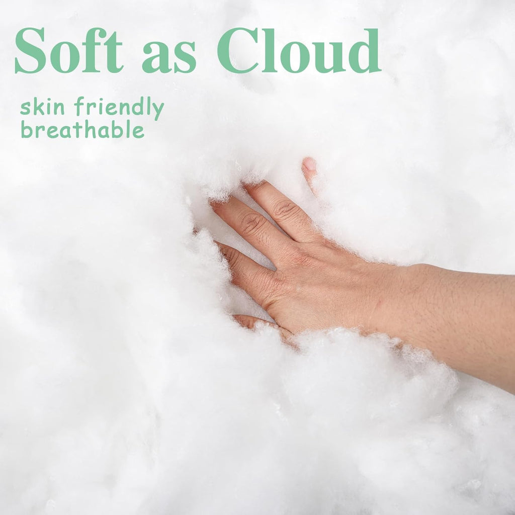 Skiennix Premium Polyester Fiber Stuffing - 2.2 LB | Machine Washable White Fill for Stuffed Animals, Pillows, Quilts
