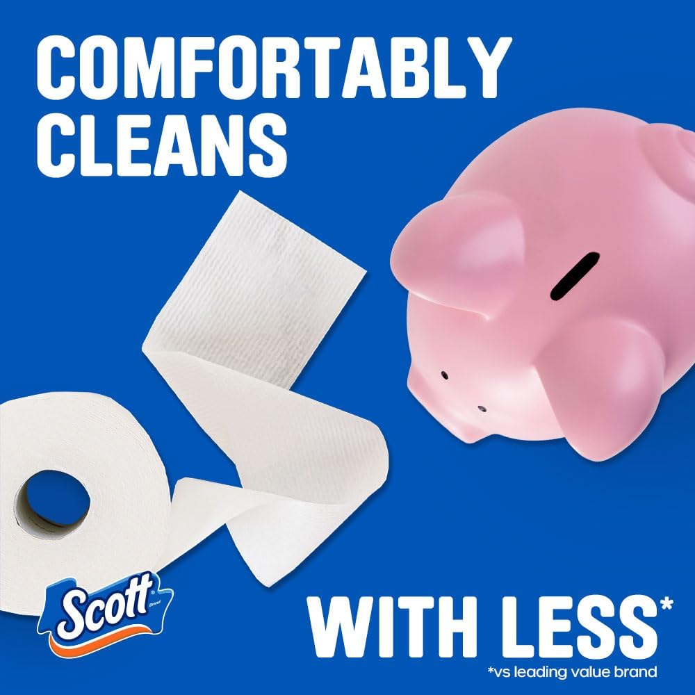 Scott ComfortPlus Toilet Paper - 12 Triple Rolls | 231 Sheets Each - Septic-Safe, Soft & Strong