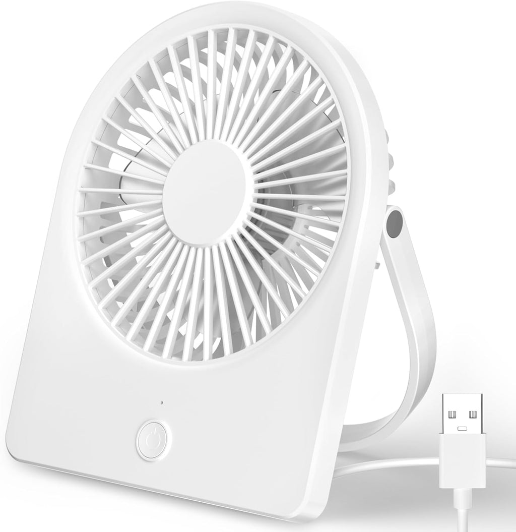 TUNISE USB Desk Fan - Portable Personal Fan with 3 Speed Settings | Quiet & Adjustable for Home or Office