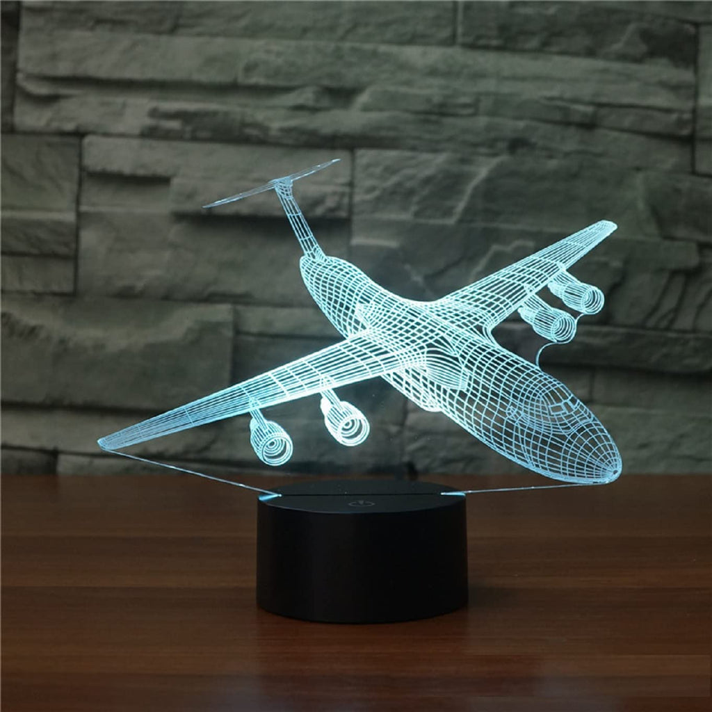 SUPERHONGJIHAO 3D Airplane Night Light Aircraft Led Table Lamp with Remote Control 16 Color Changing Xmas Birthday Gift