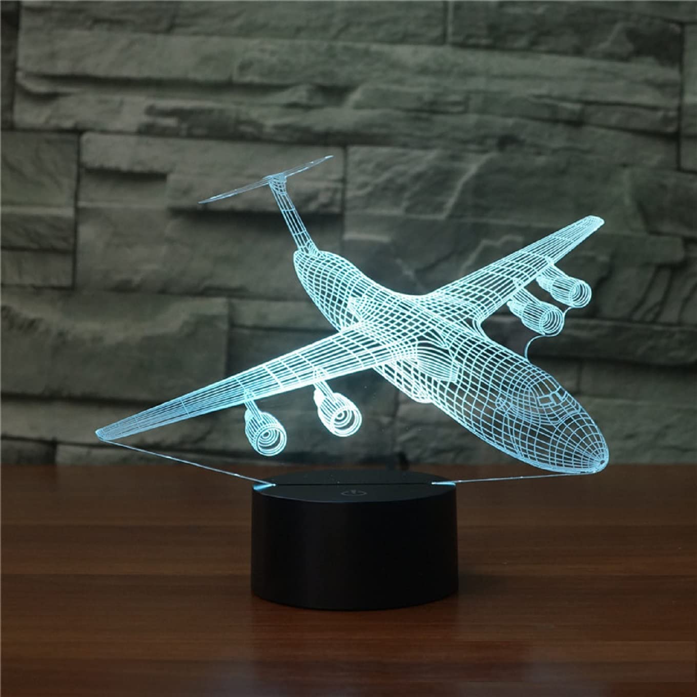 SUPERHONGJIHAO 3D Airplane Night Light Aircraft Led Table Lamp with Remote Control 16 Color Changing Xmas Birthday Gift