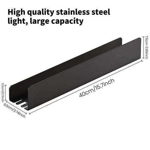 REKITA No Drill Shower Shelf Organizer, 40cm Stainless Steel Bathroom Storage with 4 Removable Hooks, Adhesive Wall Mounted Shower Caddy, Rustproof Bath Shelf for Bathroom Kitchen Living Room