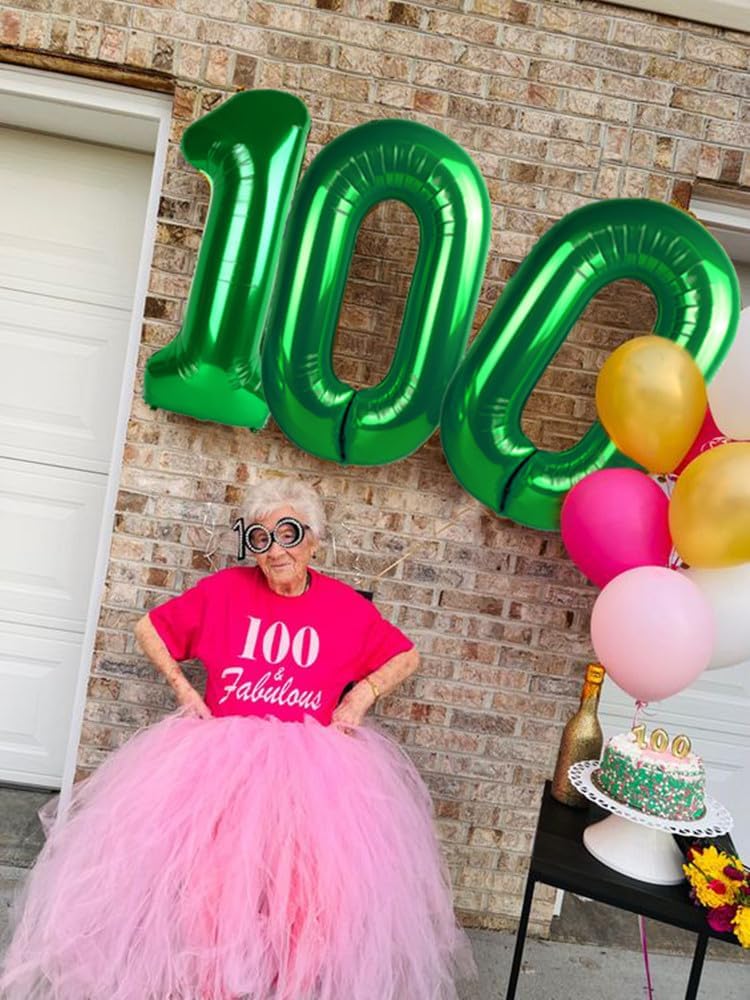 Number 0 Balloons - 40 Inch Dark Green Birthday Decorations for Milestone Events & Baby Showers