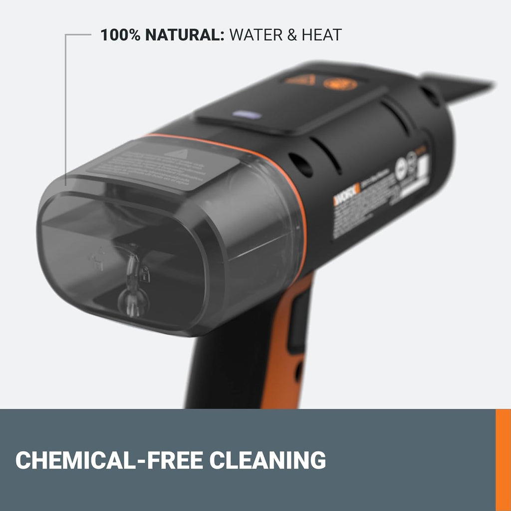 Worx 20V SteamStorm Cordless Handheld Steam Cleaner - 220°F Quick Preheat, Lightweight & Portable | Includes Battery & Charger