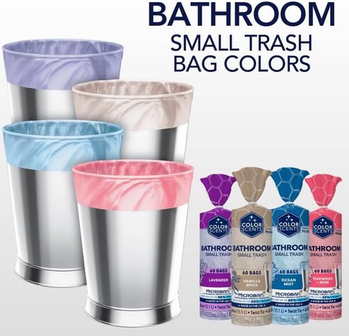 Color Scents 4 Gallon Garbage Bags - Small Scented Trash Bags for Bathroom & Bedroom | 720 Count | Made in USA