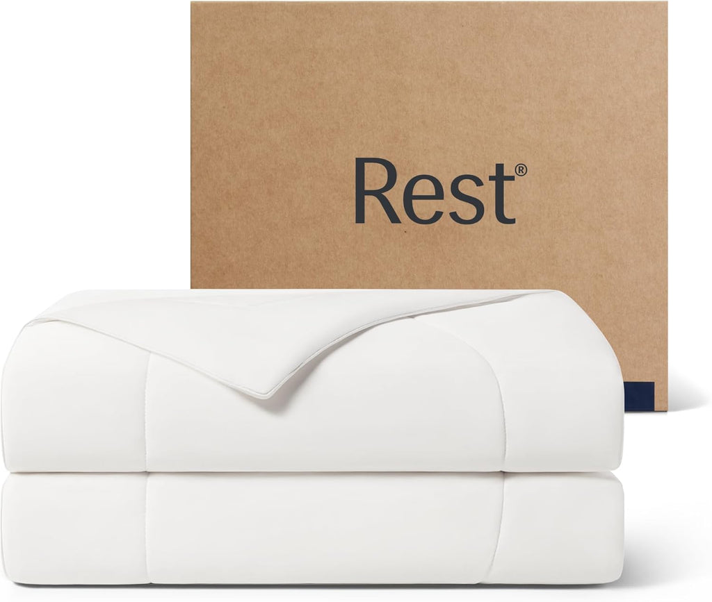 REST® Evercool® Cooling Comforter - Breathable Lightweight Blanket for Hot Sleepers | Full/Queen, 90"x90", Arctic White