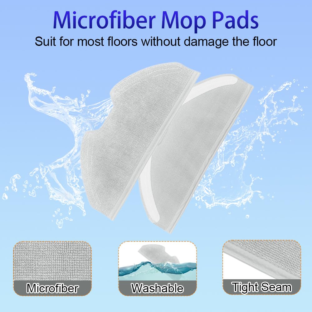 X8 Pro Accessories, Replacement Parts Compatible with Eufy X8 Pro Robot Vacuum Cleaner, 1 Main Brush, 4 Side Brushes, 4 Mop Pad, 4 Dust Bags, 2 HEPA Filter