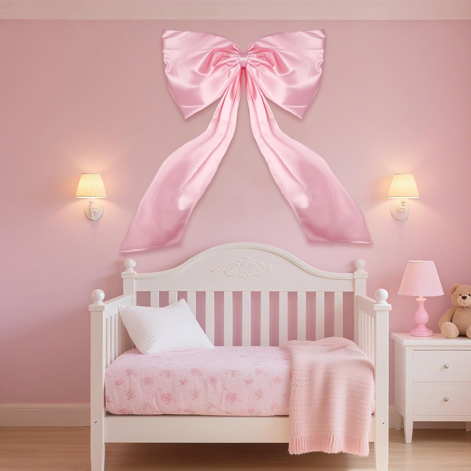 Skiennix Large Pink Bow Decor - 24 x 36 Inches | Perfect for Baby Showers & Birthday Parties