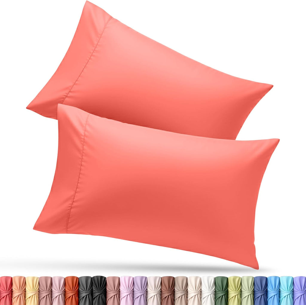 Utopia Bedding Queen Pillow Cases - Soft Brushed Microfiber - Fade Resistant | 20 x 30 Inches, Coral - 2 Pack