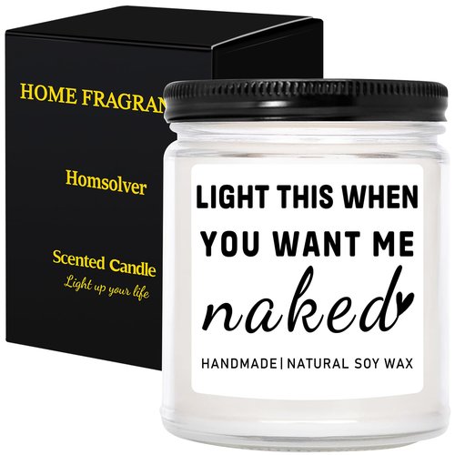 Homsolver Gifts for Him Boyfriend Husband Men, Funny Birthday Anniversary Christmas Valentines Romantic Gifts for Him, Boyfriend, Husband, Naughty Unique Lavender Candle