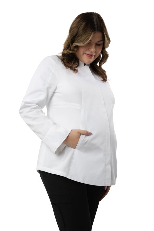 Chef Works Women's Essential Maternity Chef Coat, White, Medium