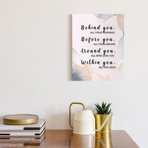 JANLAN Wall Art | Inspirational Graduation Quotes Canvas Decor for Girls' Bedrooms | 12 x 15 Inch