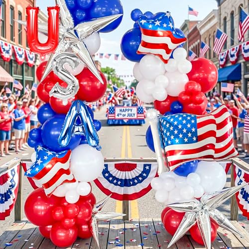 Patriotic USA Balloon Set for 4th of July Party Decor