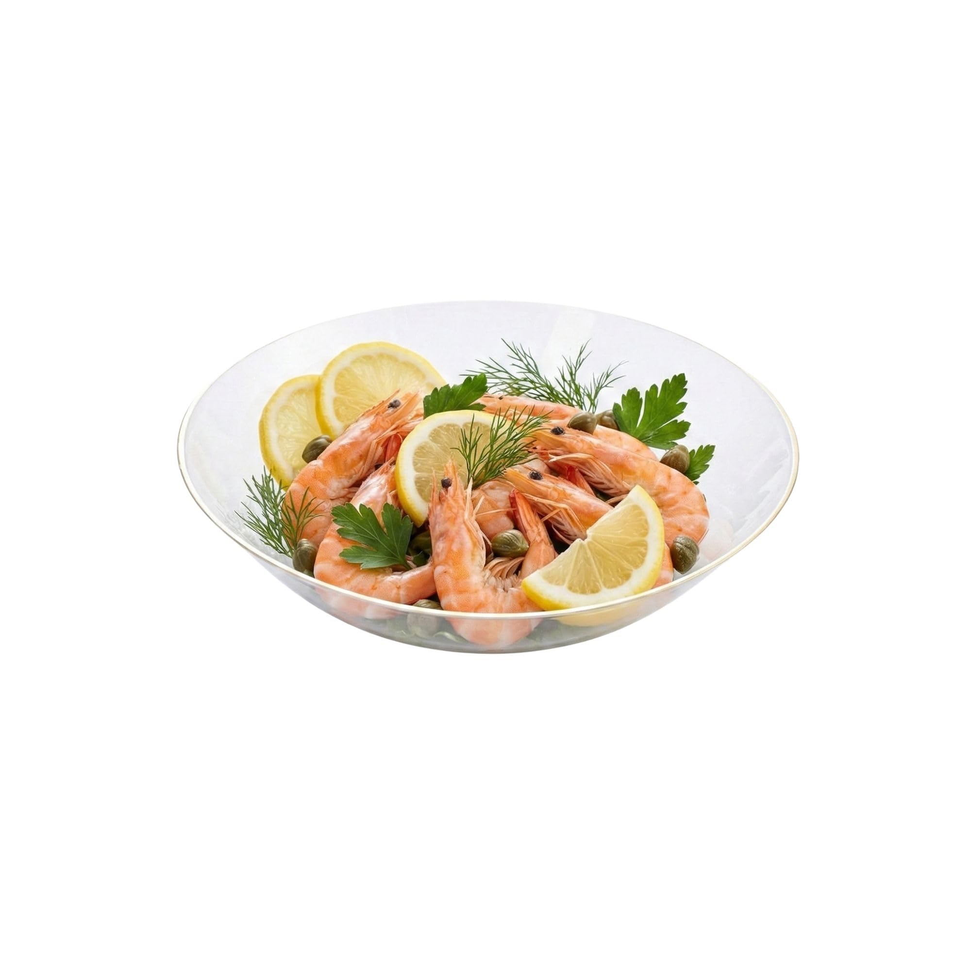 Restaurantware-Moderna 16 Ounce Plastic Bowls, 100 Durable Disposable Salad Bowls - Gold-rimmed, Heavy-duty, Clear Plastic Fancy Bowl, For Warm And Cold Foods, Ideal For Restaurants