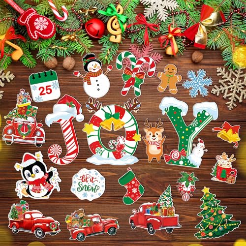 Christmas Refrigerator Magnets Set - 20 Pcs Holiday Decor for Fridge & Metal Surfaces