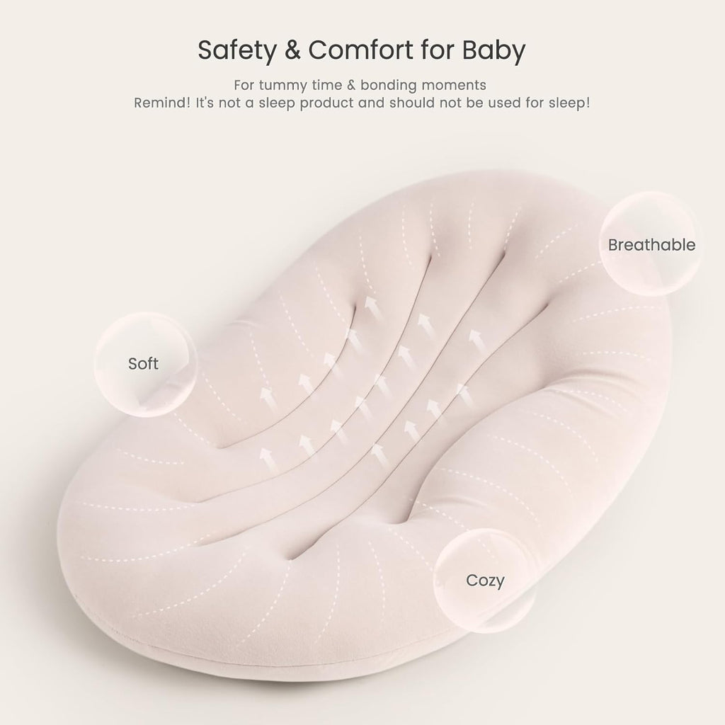Skiennix Baby Lounger - Portable & Lightweight Pillow for Tummy Time | Skin-Friendly for 0-12 Months