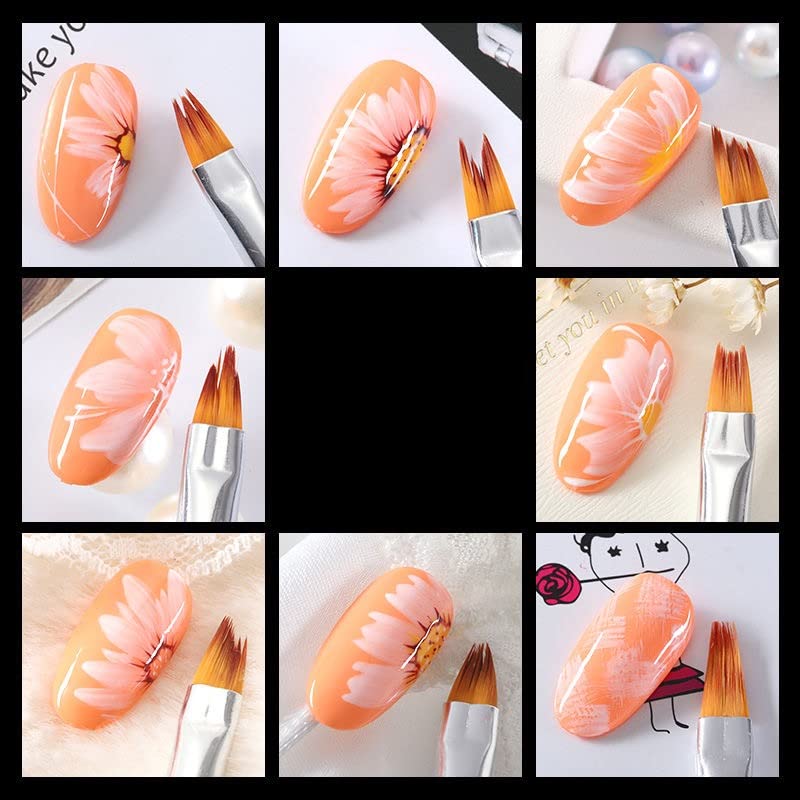 8-Piece Nail Art Brush Set - Acrylic Painting & UV Gel Manicure Tools