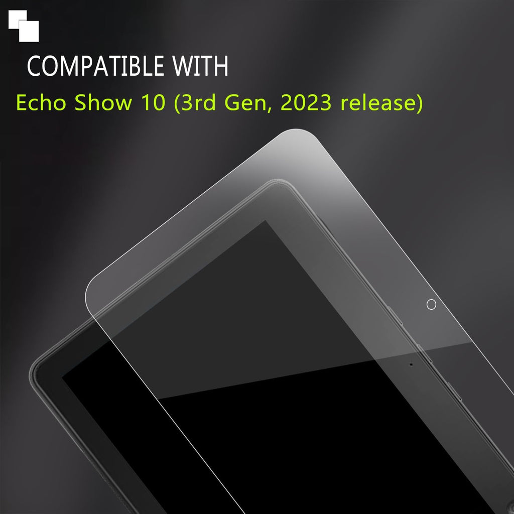 MUBUY-GOL Glass Screen Protector | Ultra HD Clear, 9H Hardness, Scratch Resistant - 2 Pack for Echo Show 10.1 (3rd Gen)