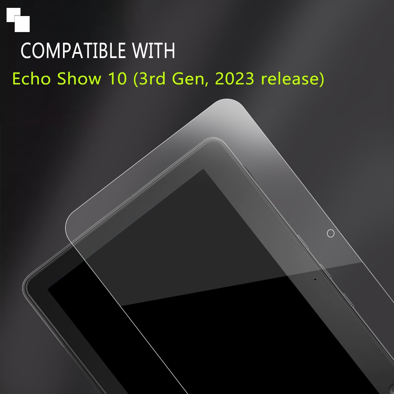 MUBUY-GOL Glass Screen Protector | Ultra HD Clear, 9H Hardness, Scratch Resistant - 2 Pack for Echo Show 10.1 (3rd Gen)
