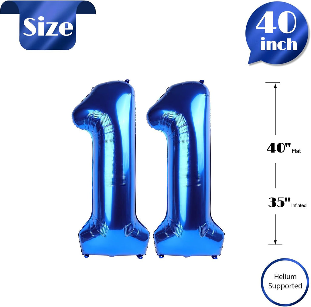 Number 11 Balloon by Navy Blue - 40 Inch Birthday Decoration for 11th Year Celebration