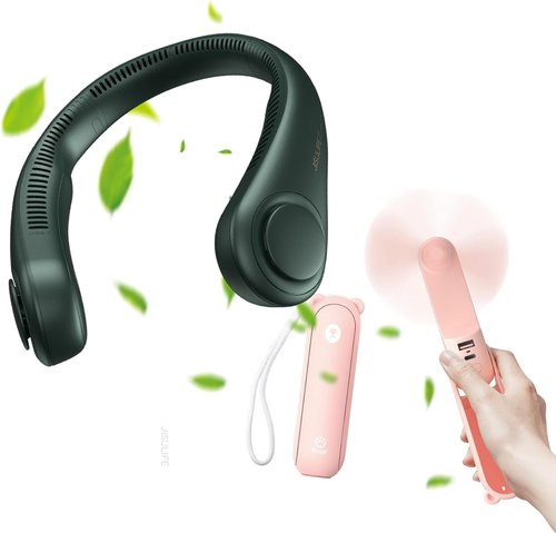 JISULIFE Handheld Mini Fan - 3-in-1 Neck Fan with 4000 mAh Battery | Up to 19 Hours of Use