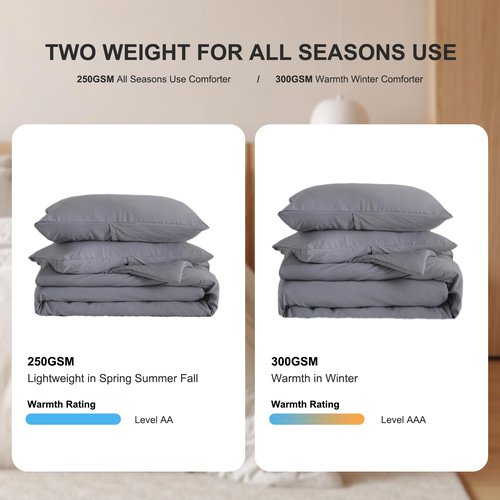 COTTEBED Ultra-Soft Comforter Sets Twin Size Signal Bed, Dark Grey 1 Down Comforter 1 Pillowsham for Twin XL Kids College Dorm Bedding, Lightweight All Seasons Fluffy Washed Cotton (Twin/Twin XL,Gray)