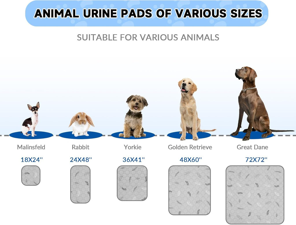 Sunheir Washable Dog Pee Pads - Heavy Absorbency, Waterproof & Non-Slip | Grey, 2-Pack for Potty Training