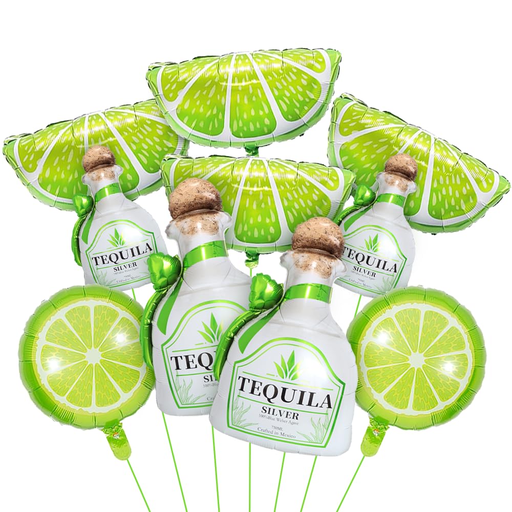 Tequila Balloons/Tequila Birthday Party Decorations/Lime Balloons/Matrimony Bachelorette Decorations/Gimme One Margarita Themed Decor for Moo Moos and Margaritas Birthday Party Decorations