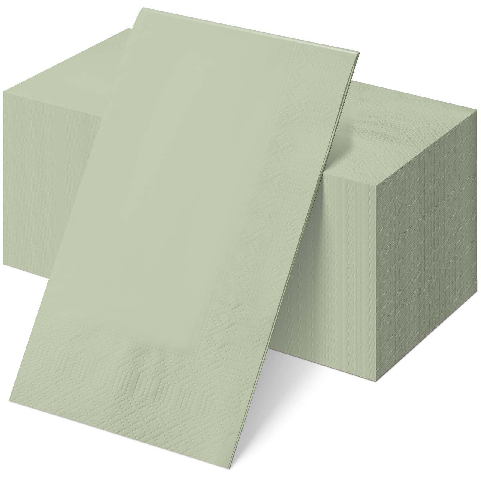 50Pcs Sage Green Disposable Paper Napkins,Decorative Dinner Cocktail Napkin Paper Hand Towels for Easter,Wedding,Birthday,Baby Shower Party Decorations and Supplies,7.9x4.3