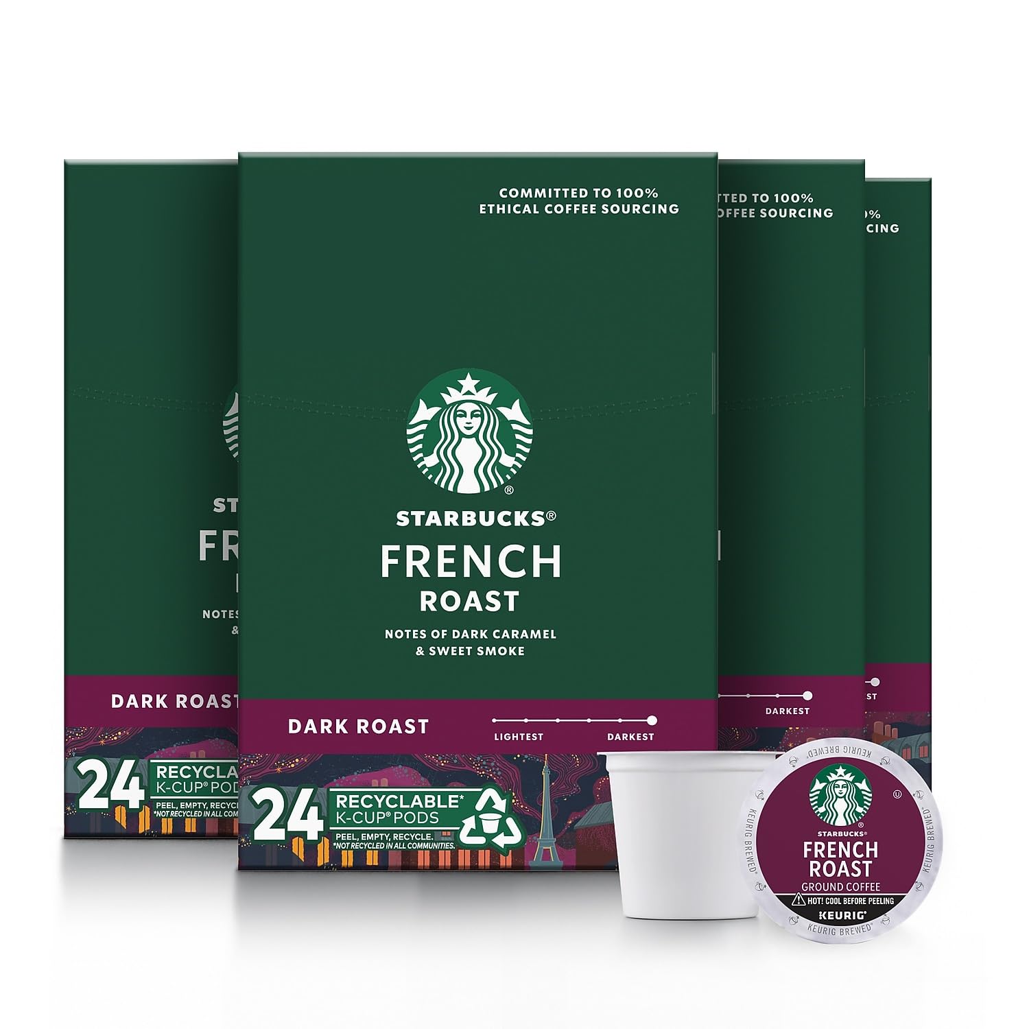 Starbucks French Roast Coffee Keurig® K-Cup® Pods, Dark Roast, 96/Carton (SBK18996CT)