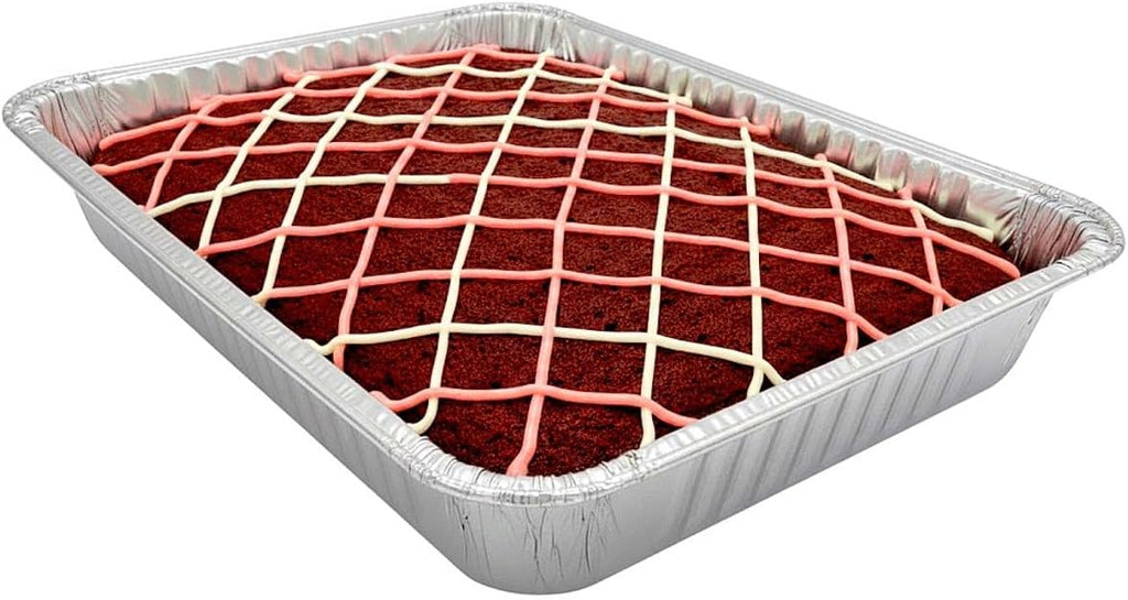 PACTOGO Disposable Aluminum Foil Cake Pans - 13" x 9" x 2" with Dome Lids | Perfect for Baking & Storing (Pack of 12)