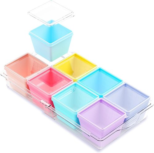 Gemice BPA-Free Silicone Freezer Molds - 8-Pack 1-Cup Portion Soup Cube Trays with Lids | Oven & Dishwasher Safe