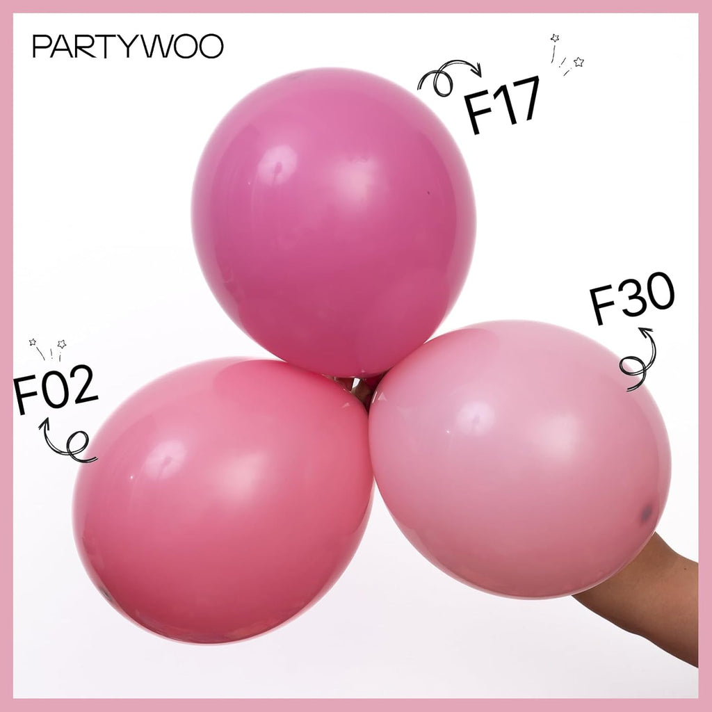 PartyWoo Dusty Pink Balloon Arch Kit - 100 Pcs Shades of Pink & Dusty Rose Balloons | Various Sizes for Weddings & Celebrations