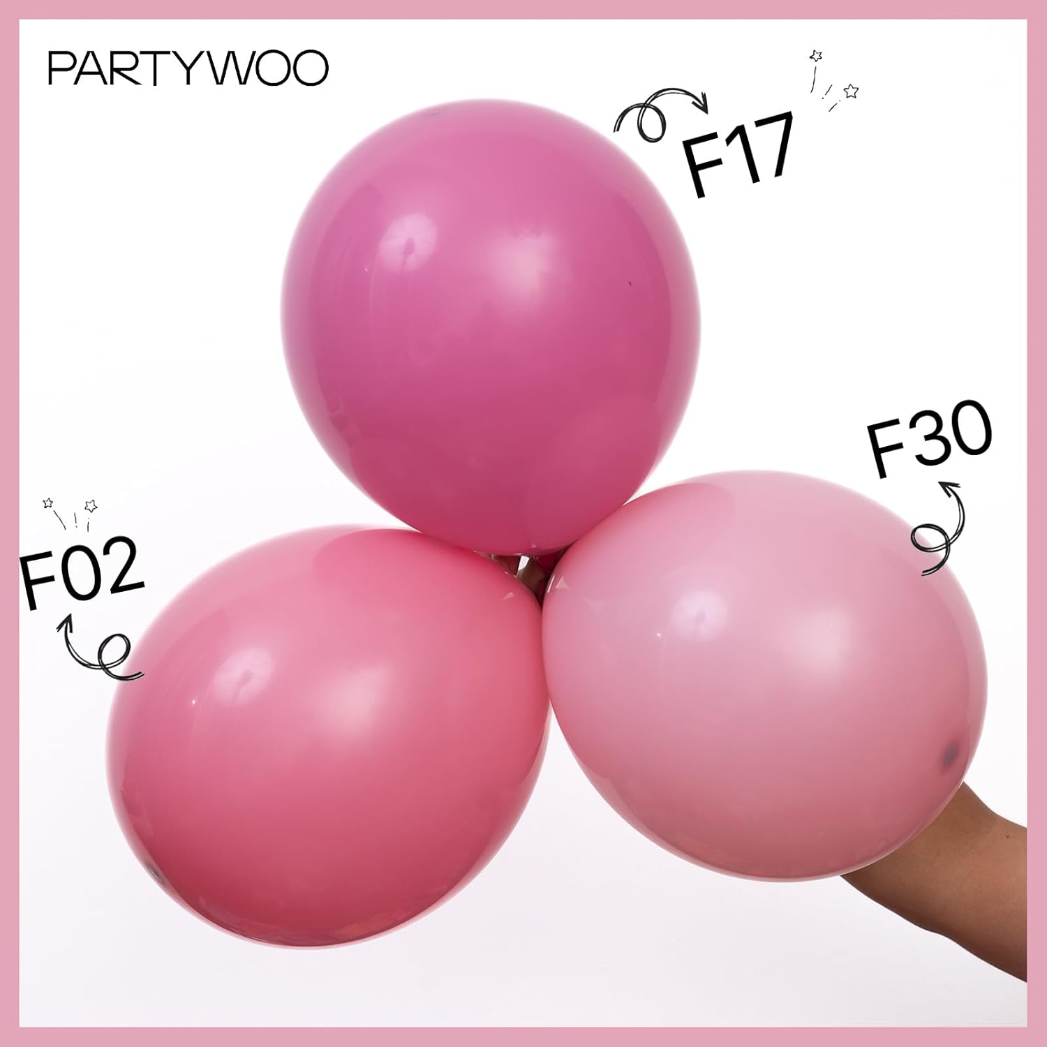 PartyWoo Dusty Pink Balloon Arch Kit - 100 Pcs Shades of Pink & Dusty Rose Balloons | Various Sizes for Weddings & Celebrations