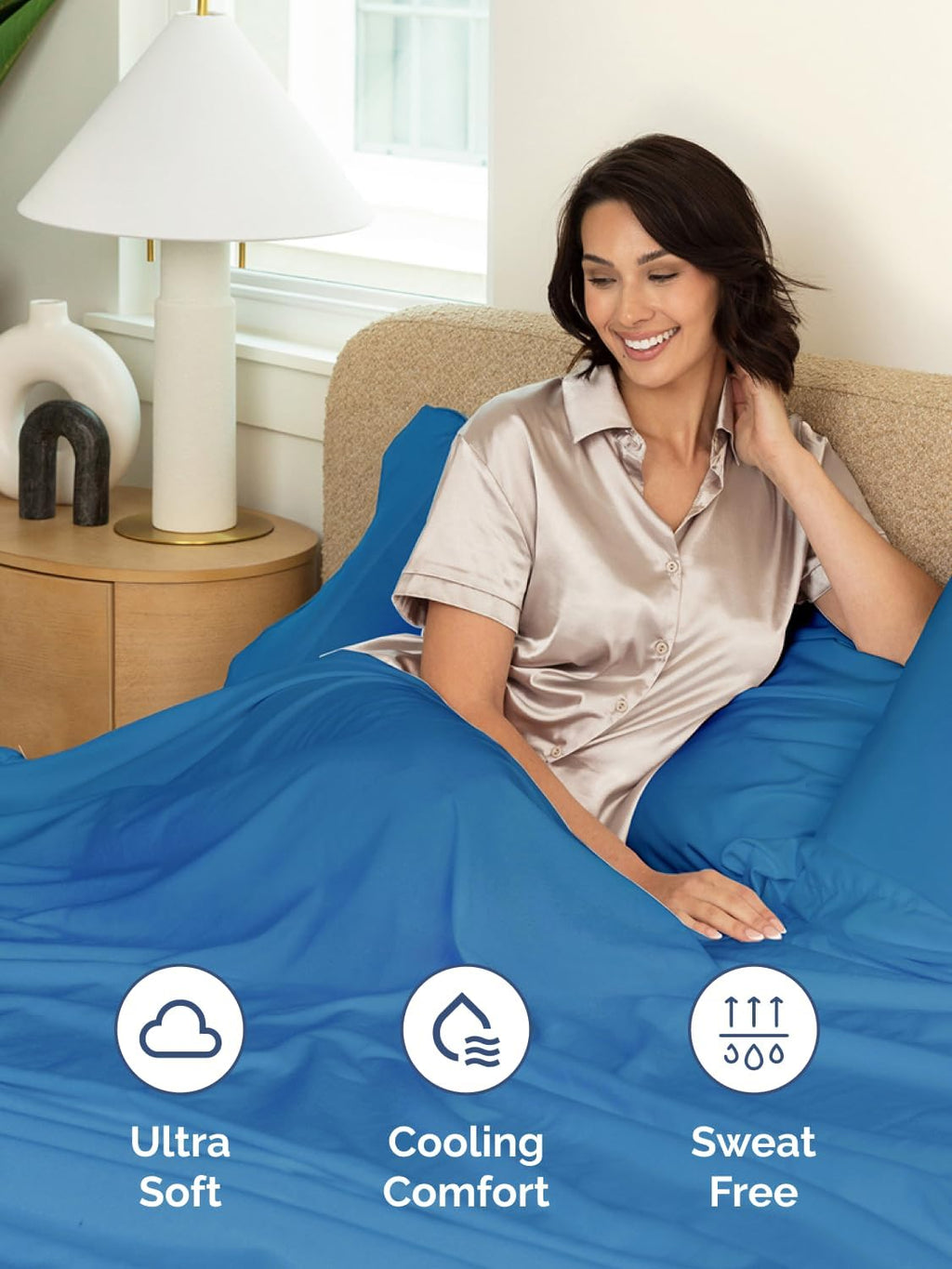 Skiennix Extra Deep Twin Sheet Set - 4 Piece Breathable Cooling Bedding - Soft Wrinkle-Free Royal Blue